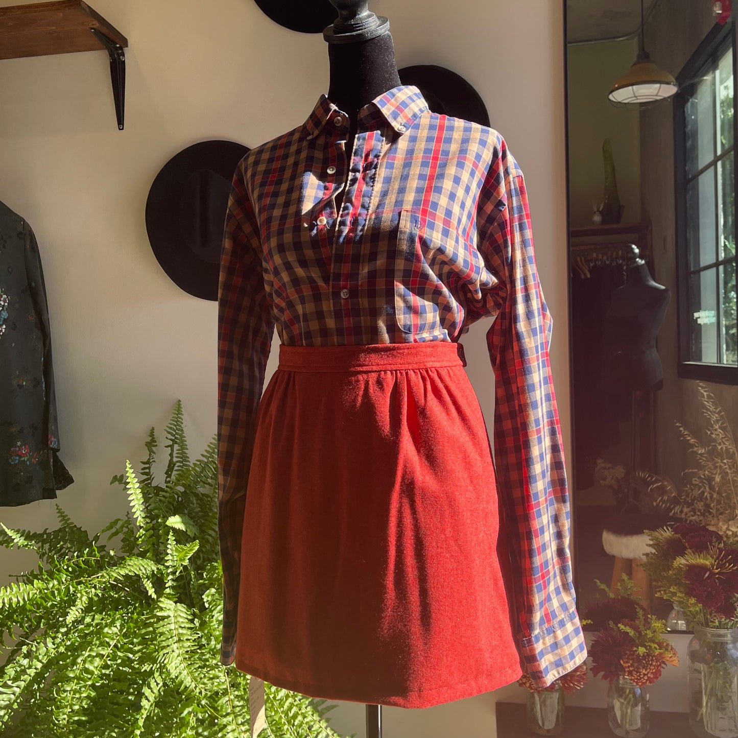 1980s Vintage Christian Dior Plaid Button-Up