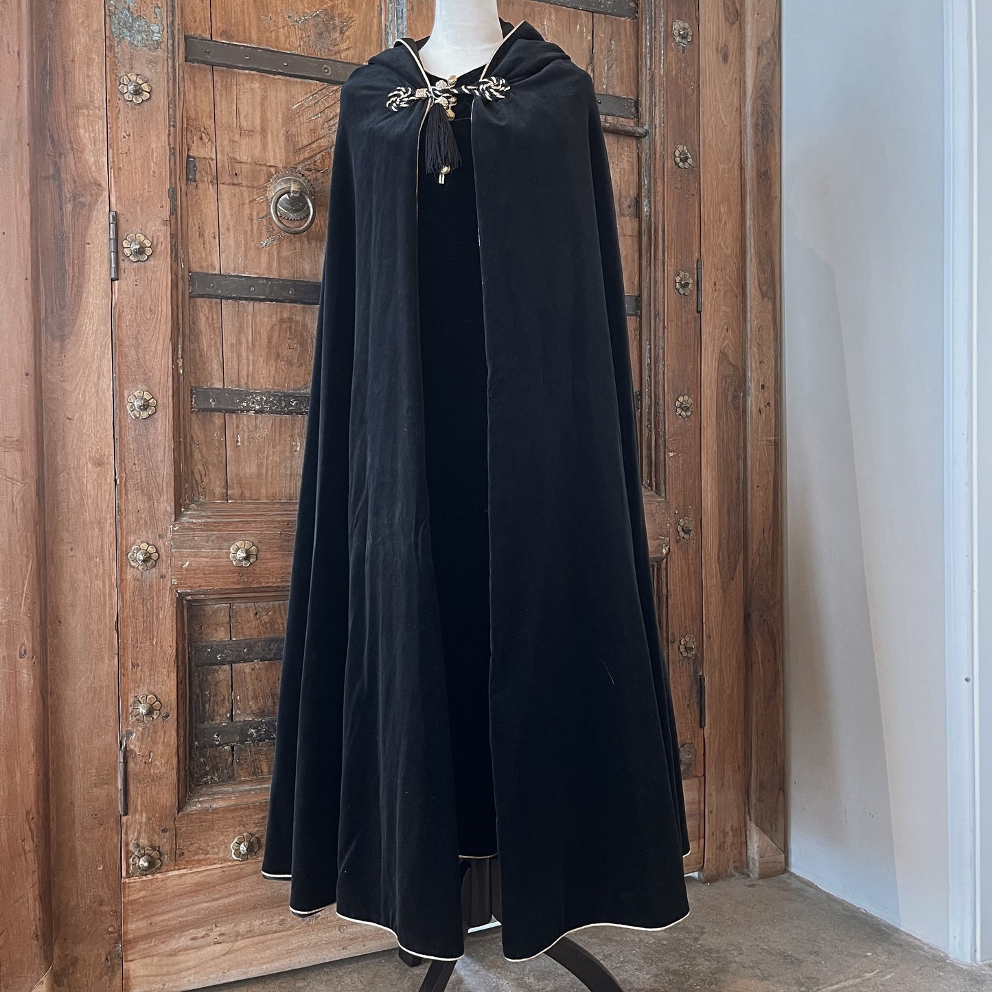 1970s Vintage Yves Saint Laurent Russian Collection Velvet Cape