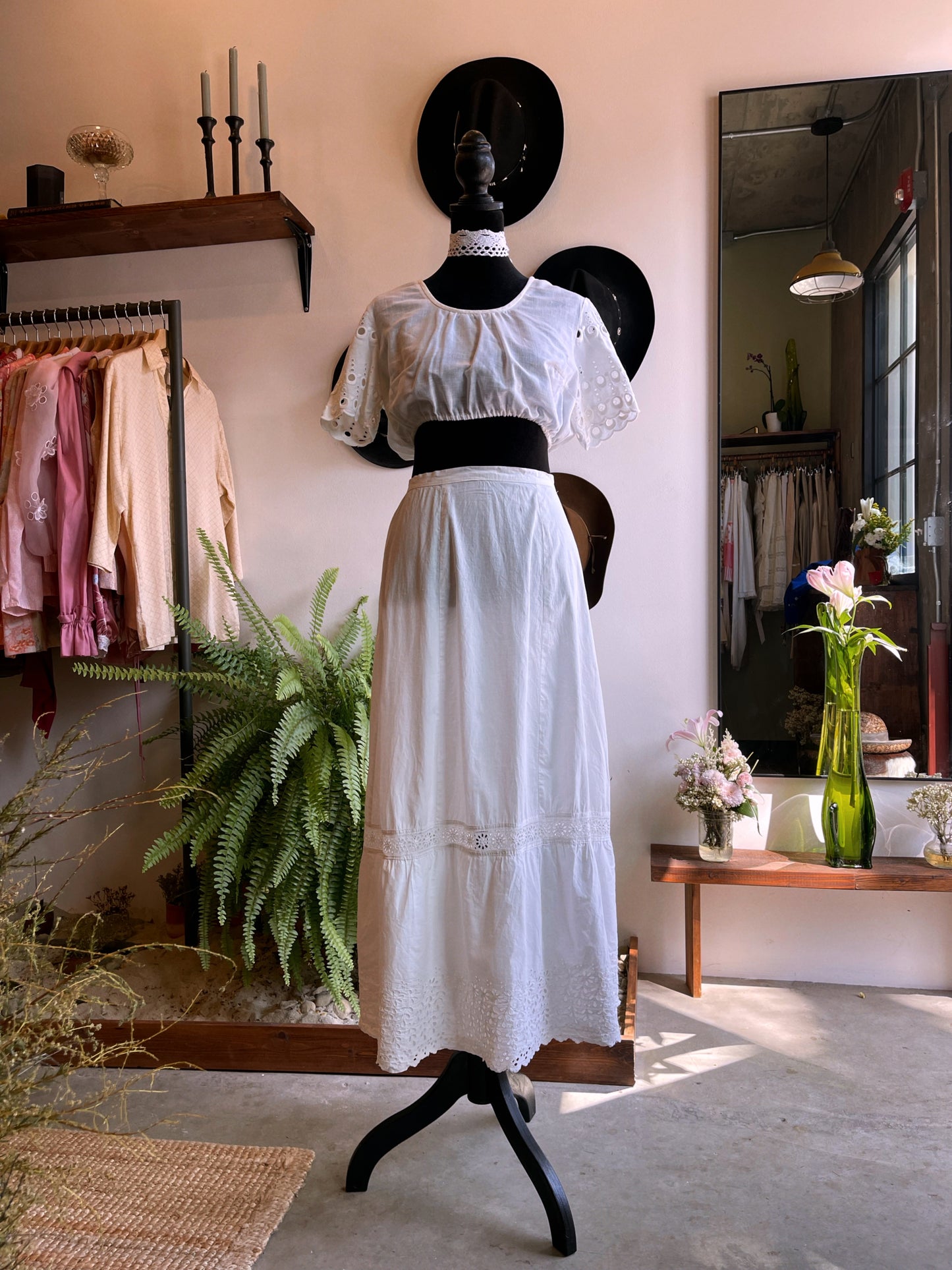 Vintage Antique Edwardian Cotton Skirt