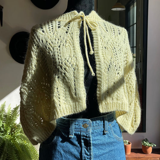 Vintage Crochet Knit Cape Sweater