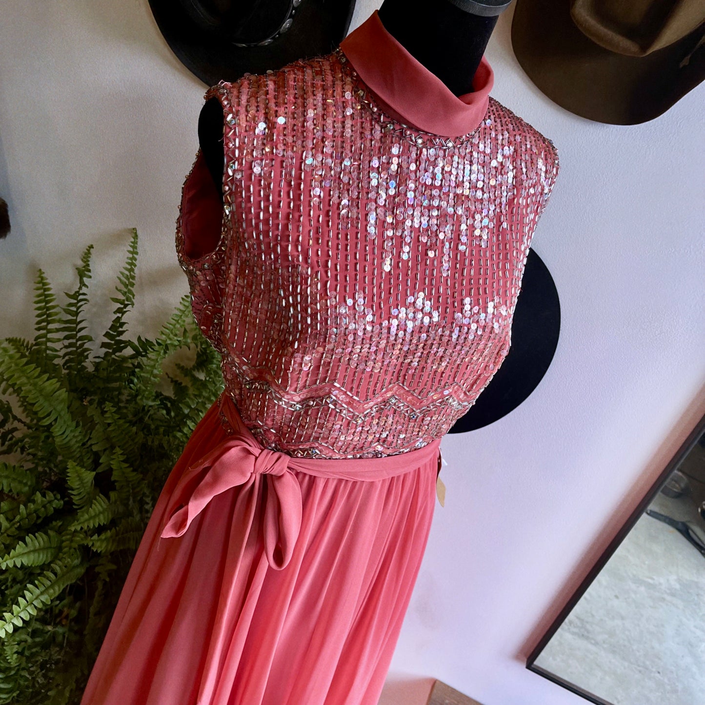 1960s Vintage Jack Bryan Beaded Chiffon Gown