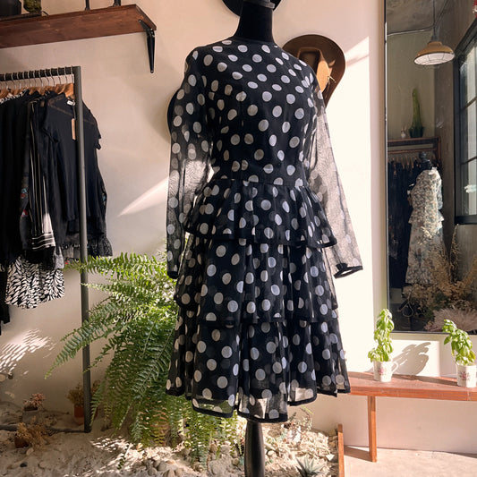 1970s Mr Mench Polka Dot Dress