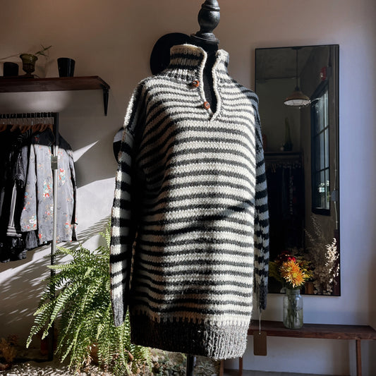Vintage Knit Oversized Wool Sweater