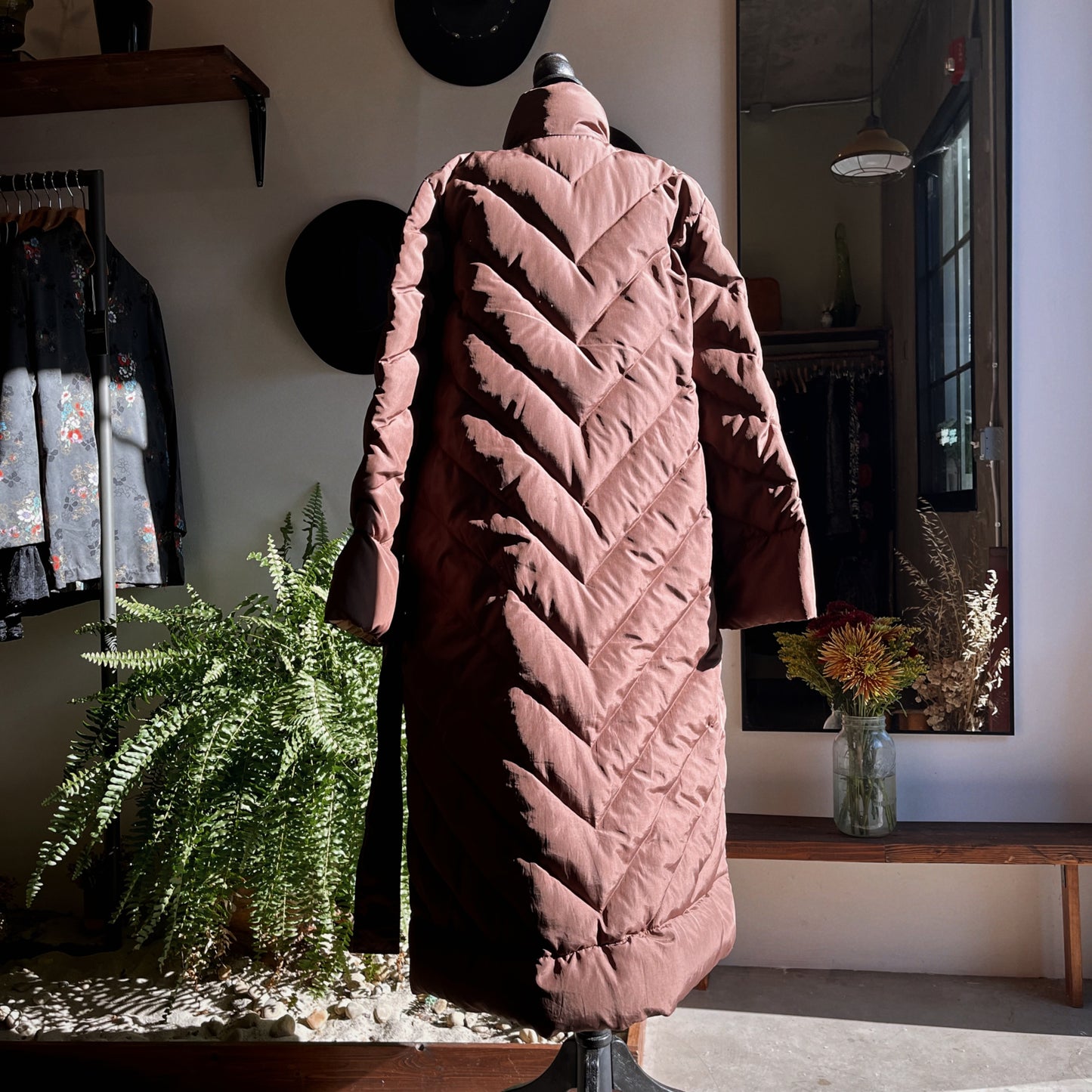 Vintage Bill Blass Cacoon Down Quilted Brown Jacket