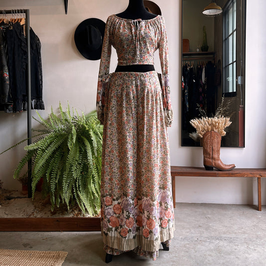 1970s Vintage Chessa Davis Skirt Set