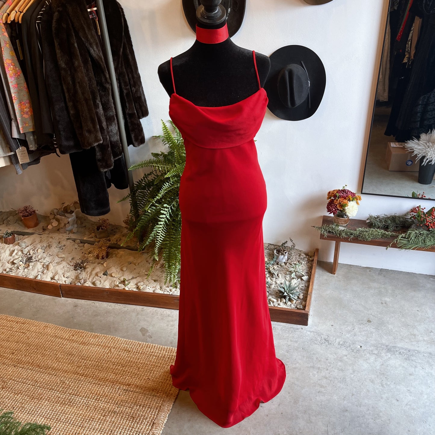 1990s Vintage Jody of California Cowl Neck Gown