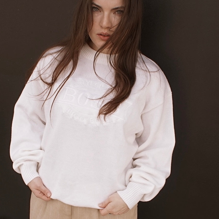 Vintage Hugo Boss Embroidered Knit 90’s - SHOP EZRA