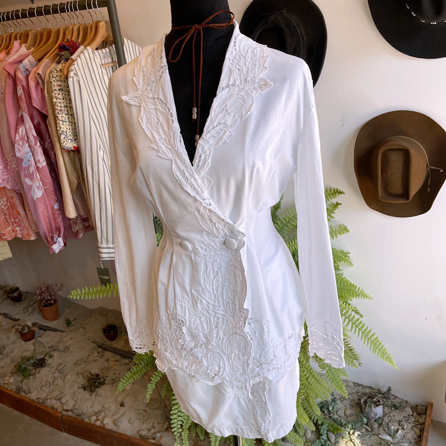 80’s Vintage I. Magnin Nancy Johnson Cotton Skirt Set