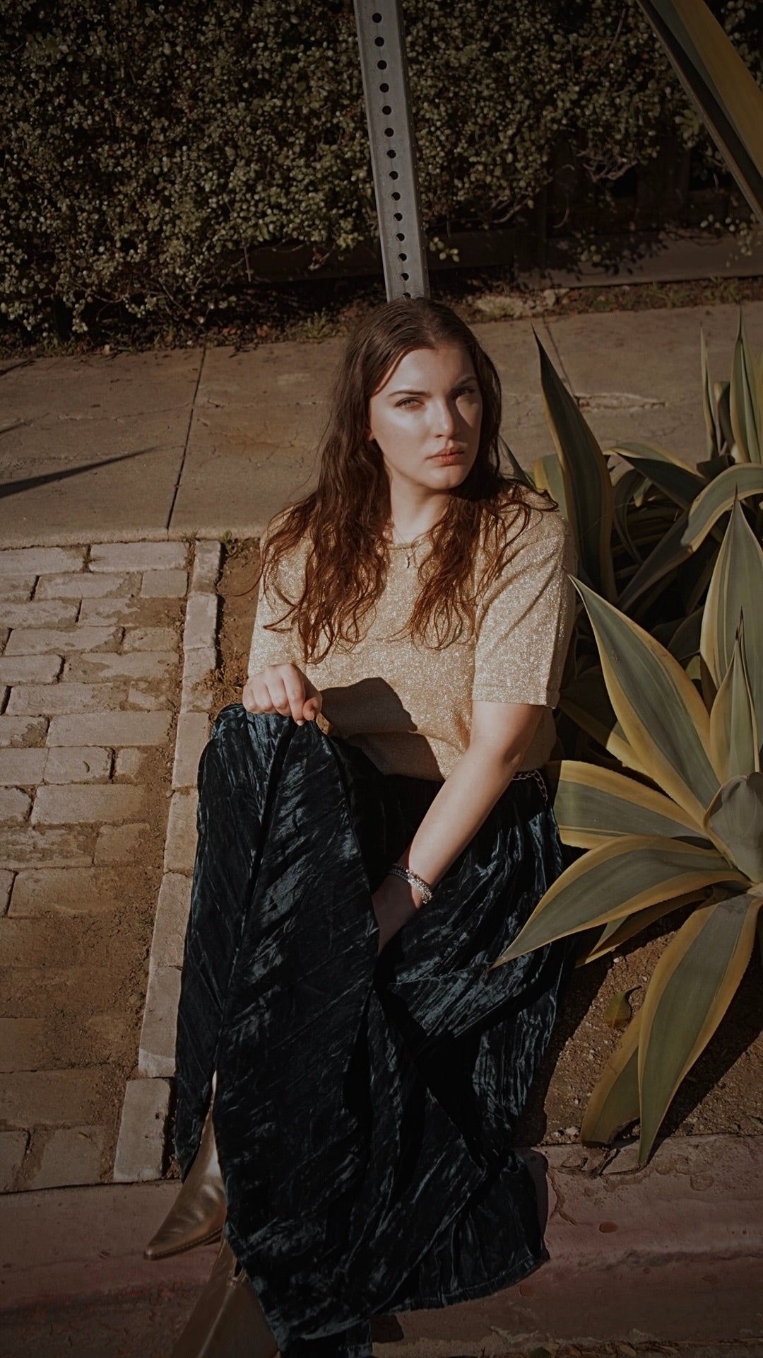 Vintage Double D Ranch Wear Crushed Velvet Broom Skirt - SHOP EZRA