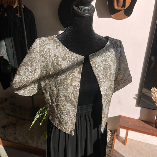 1960s Carol Brent Metallic Short Sleeve Top / Jacket