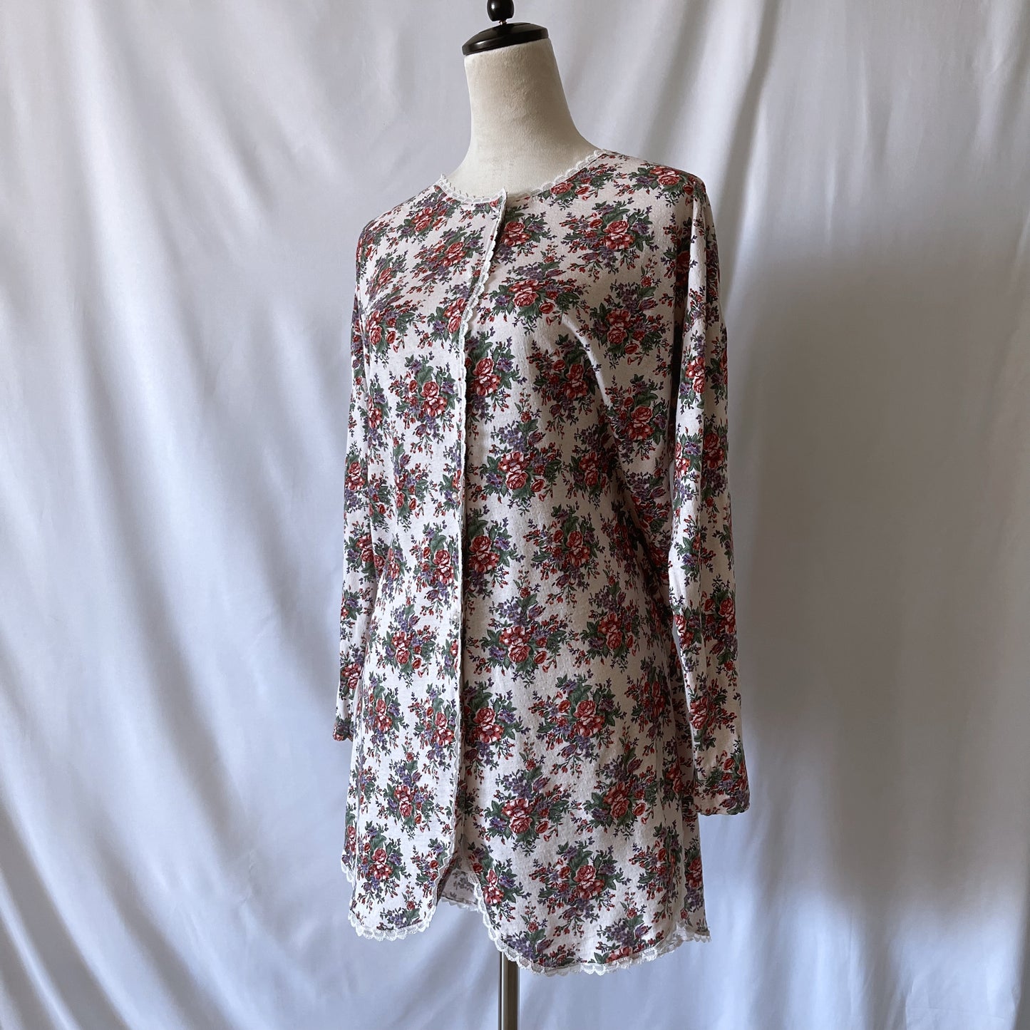 Vintage Victoria’s Secret Gold Label Cotton Floral Country Mini Dress 1980s