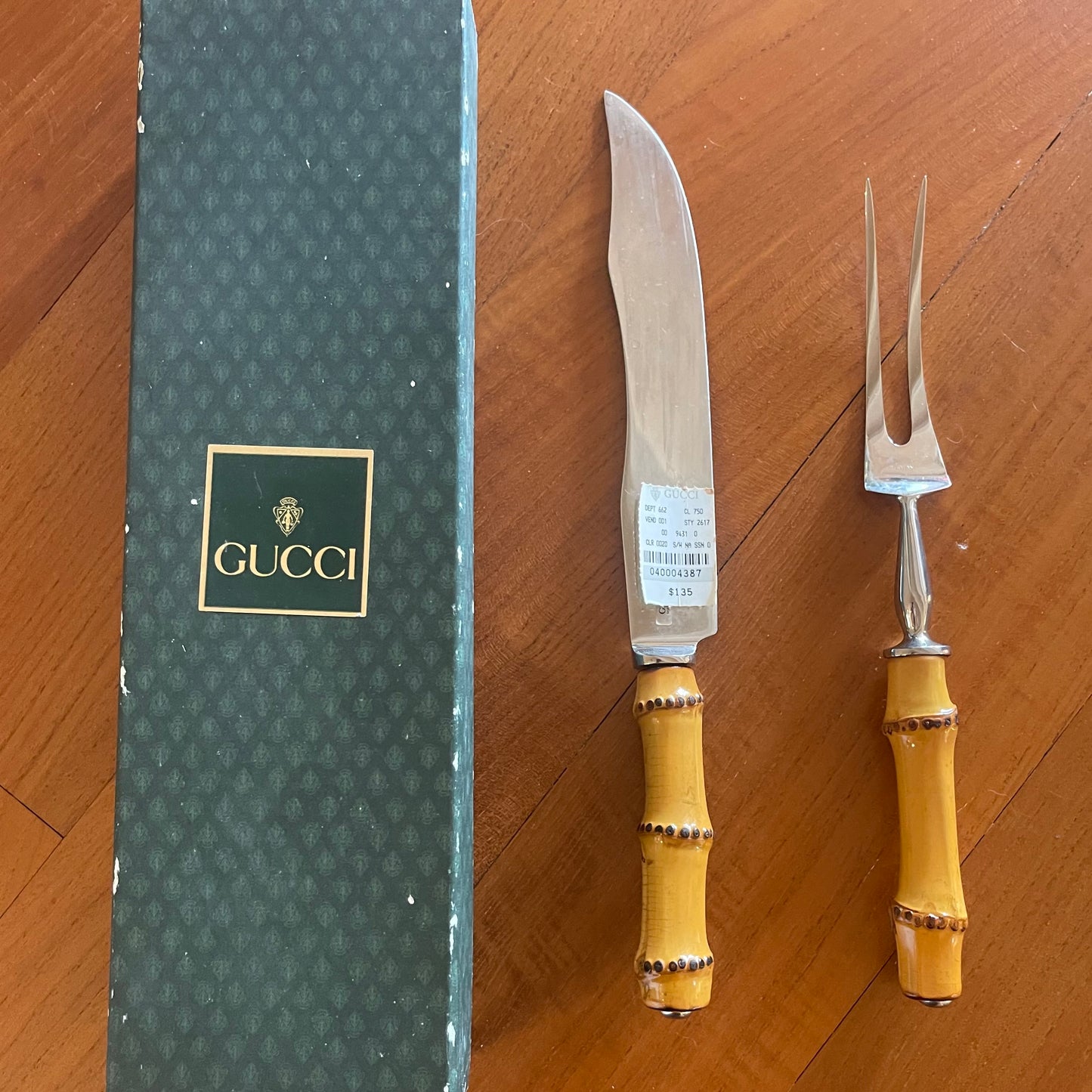 Gucci Flatware Set 42 Pieces New in Box Vintage Bamboo
