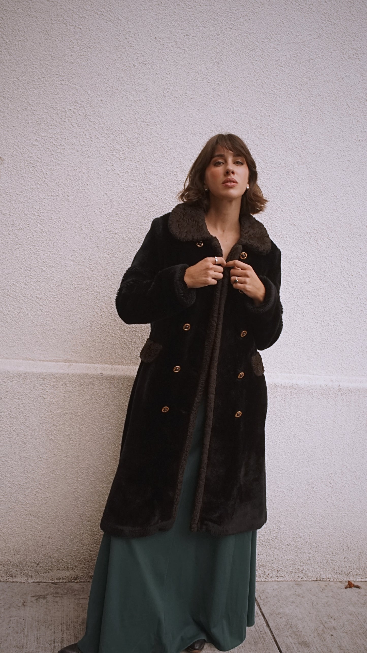 1970s Vintage Faux Fur Teddy Coat by Fingerhut Fashions