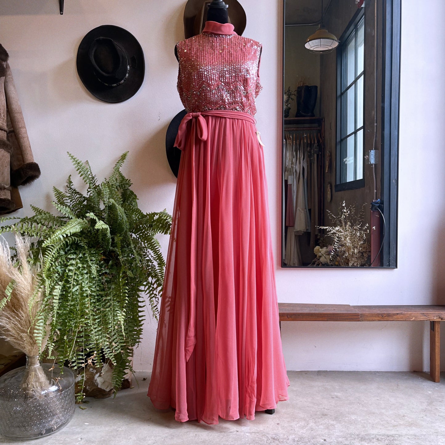 1960s Vintage Jack Bryan Beaded Chiffon Gown