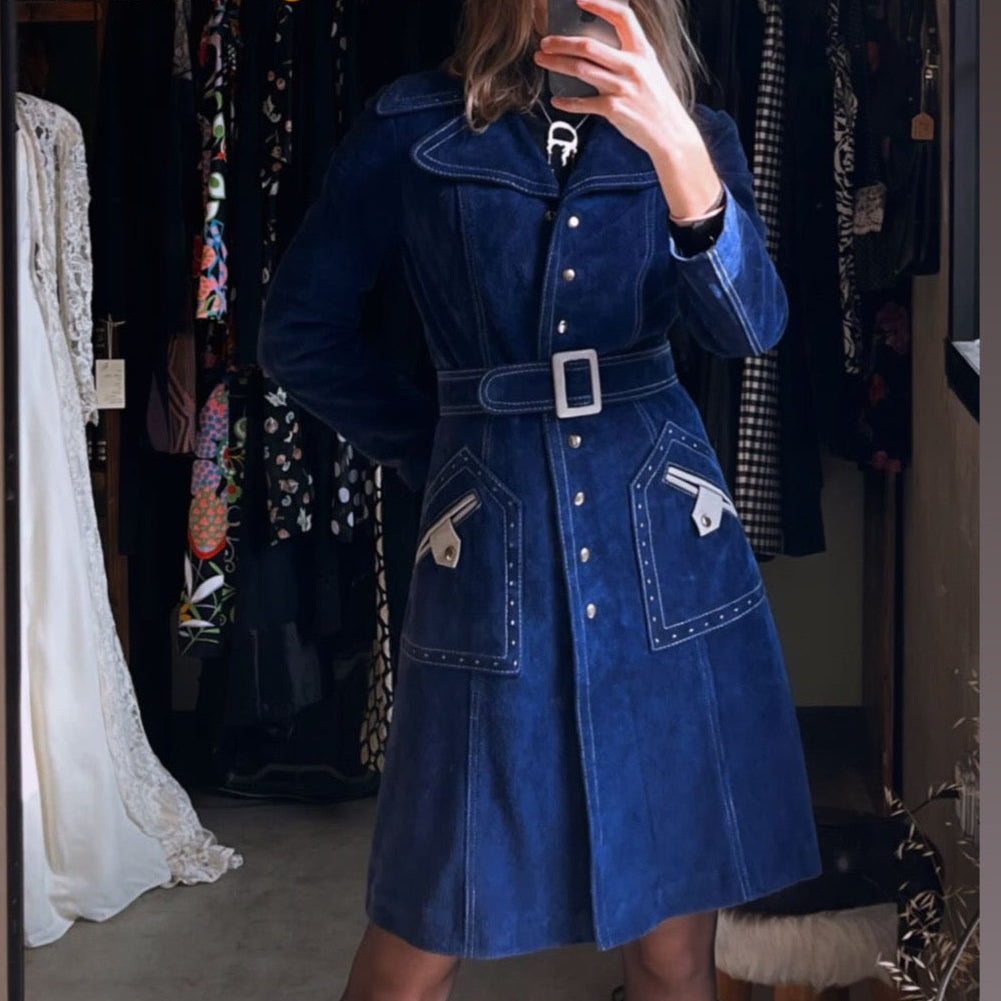 Vintage Tannery Blue Suede Jacket
