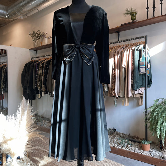 Vintage Talbots Velvet Bow Dress 80’s