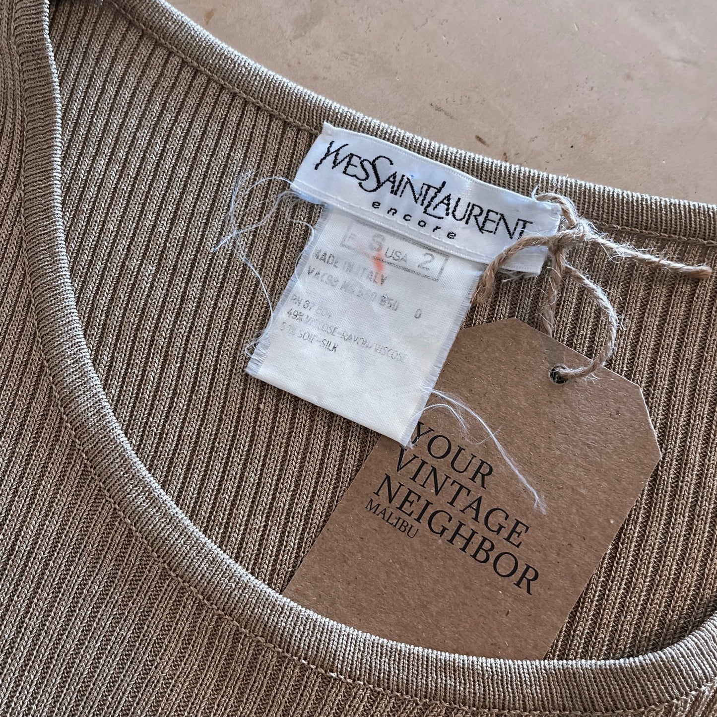 Vintage Yves Saint Laurent Ribbed Knit Top