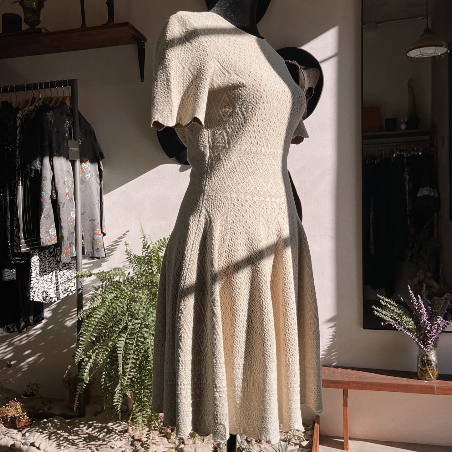 Y2K Alexander McQueen Scuba Knit Crochet Dress