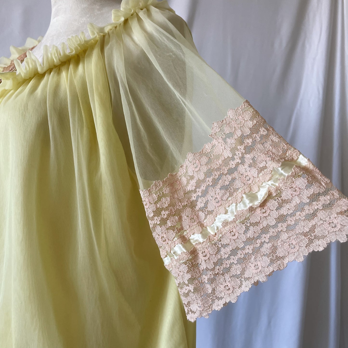 Vintage Babydoll Top Yellow 1960s