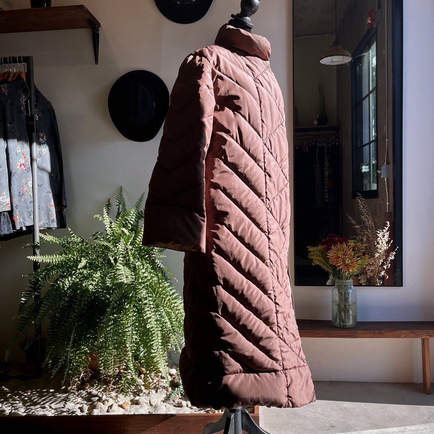 Vintage Bill Blass Cacoon Down Quilted Brown Jacket