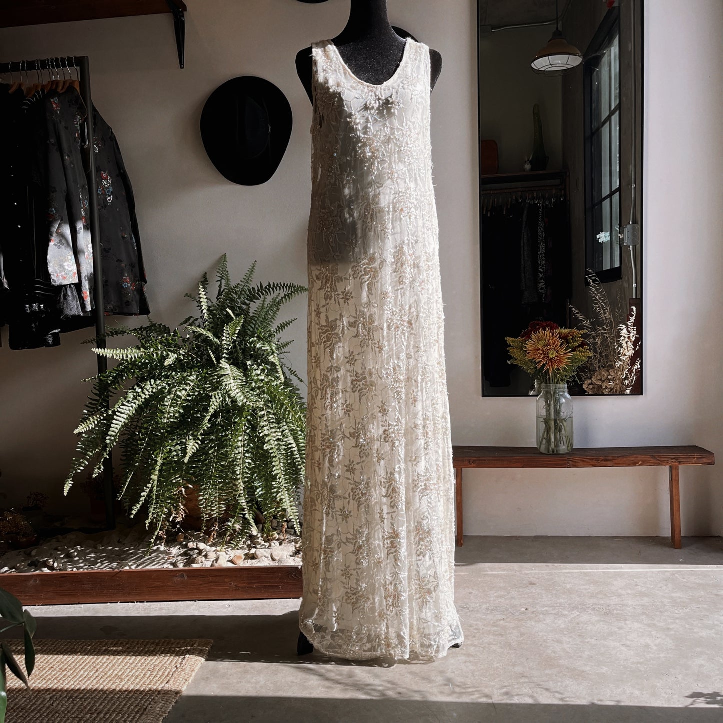 1990s Vintage Bryan Emerson Lace Slip Dress (2 Piece)