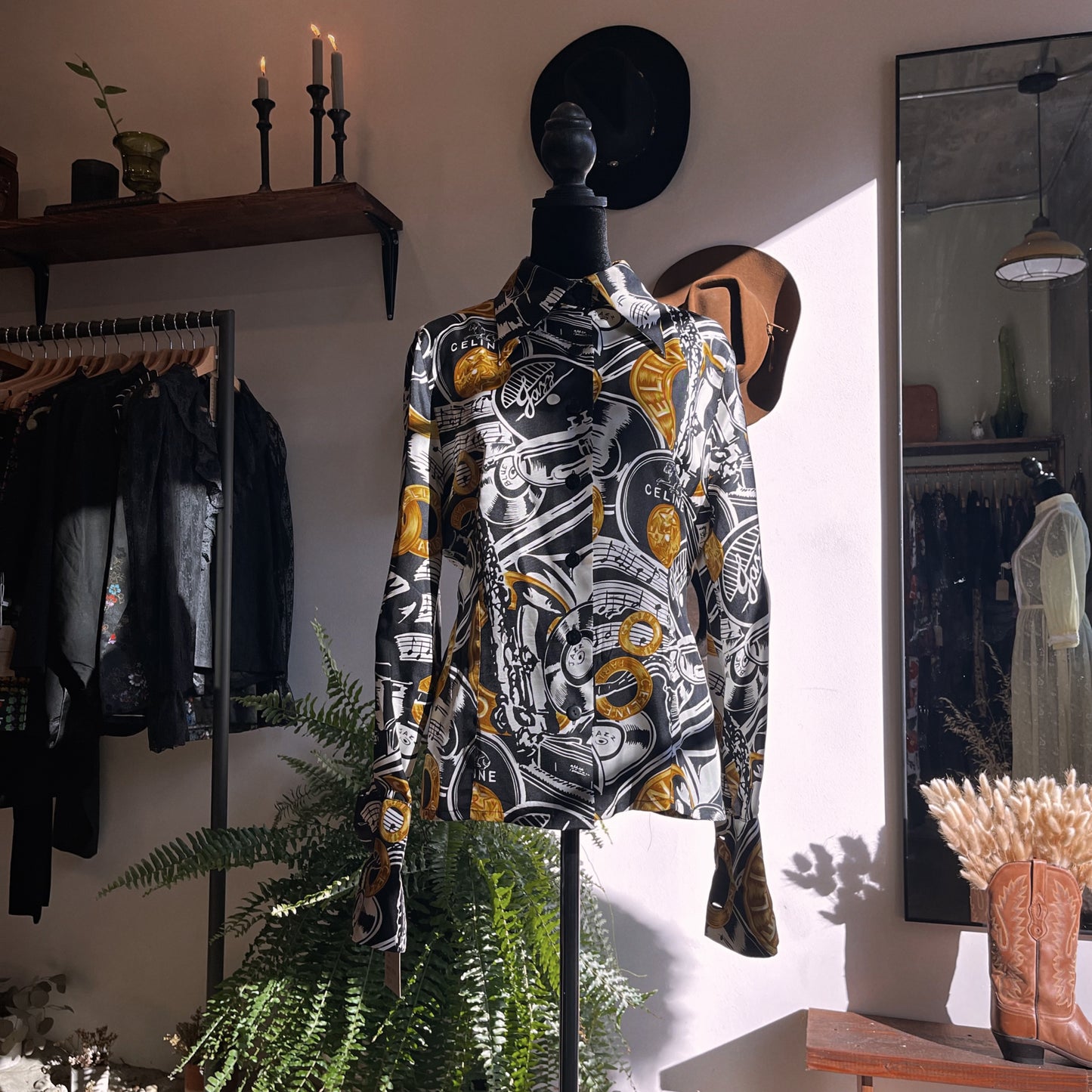 1980s Vintage Celine Paris Silk Blouse