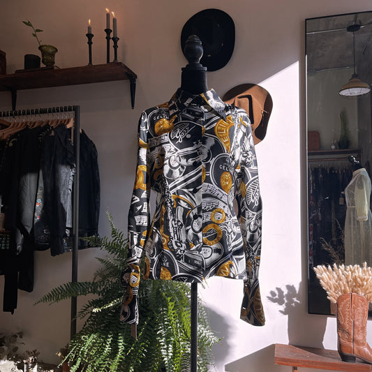 1980s Vintage Celine Paris Silk Blouse