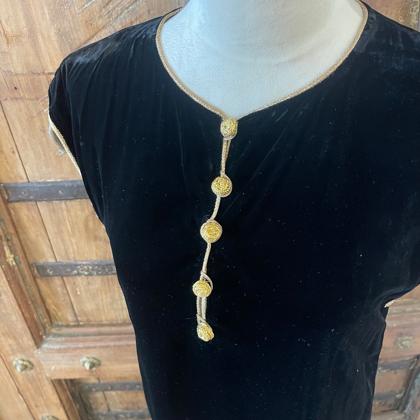1970s Vintage Yves Saint Laurent Russian Collection Velvet Dress