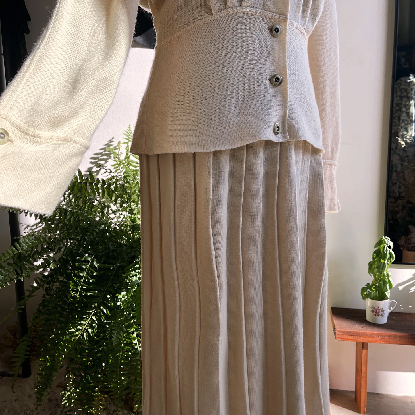 1980s Vintage Rodier Paris Knit Skirt Set