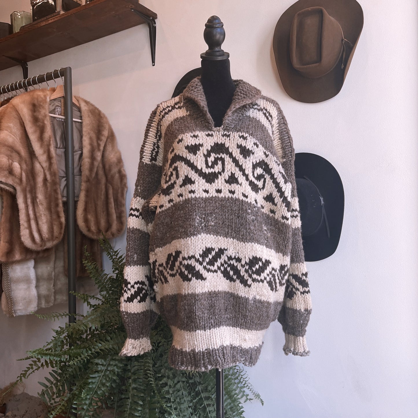Vintage Cowichan Chunky Knit Oversized Sweater