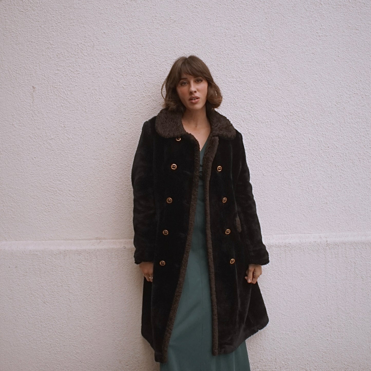 1970s Vintage Faux Fur Teddy Coat by Fingerhut Fashions