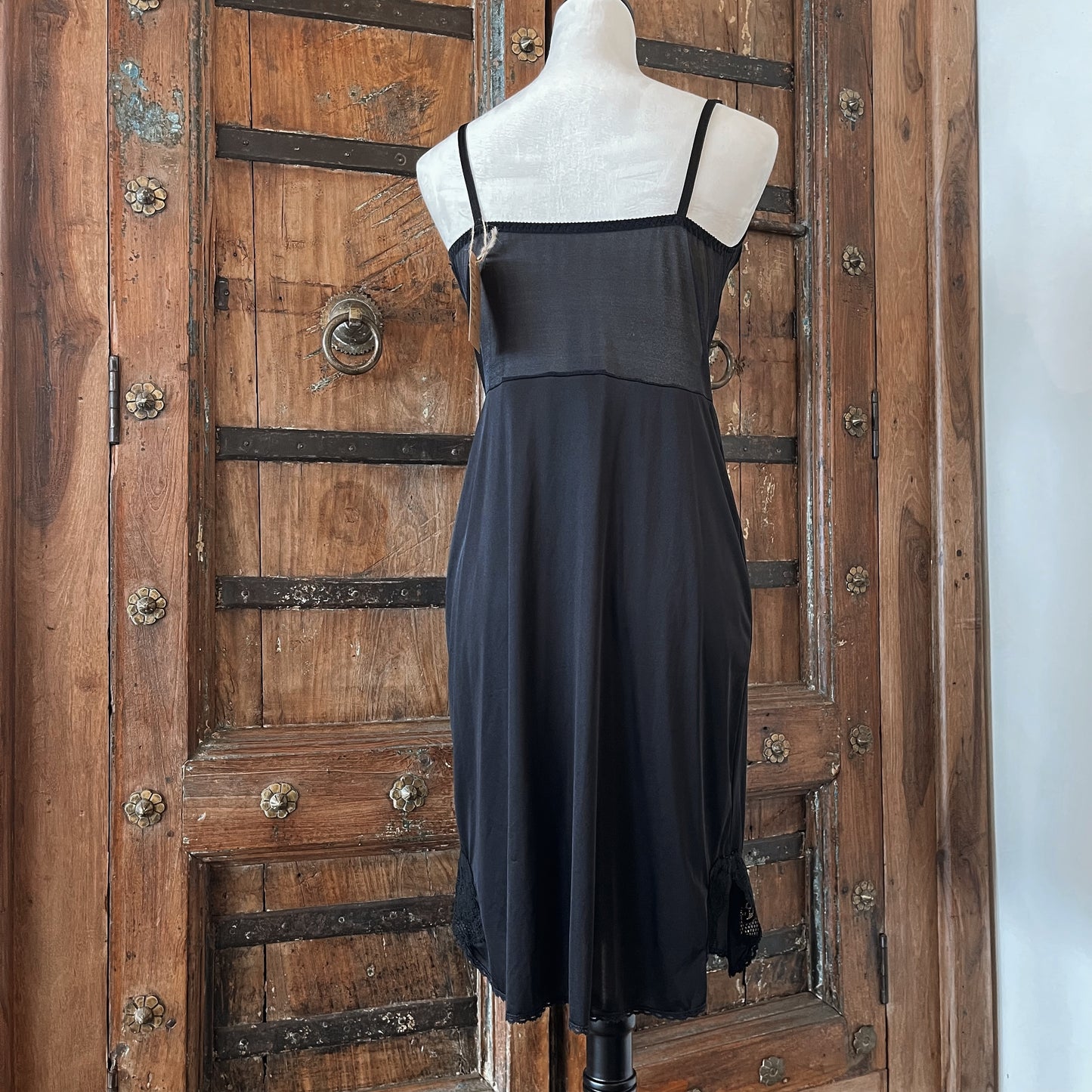 1970s Vintage Yves Saint Laurent Slip Dress in Black