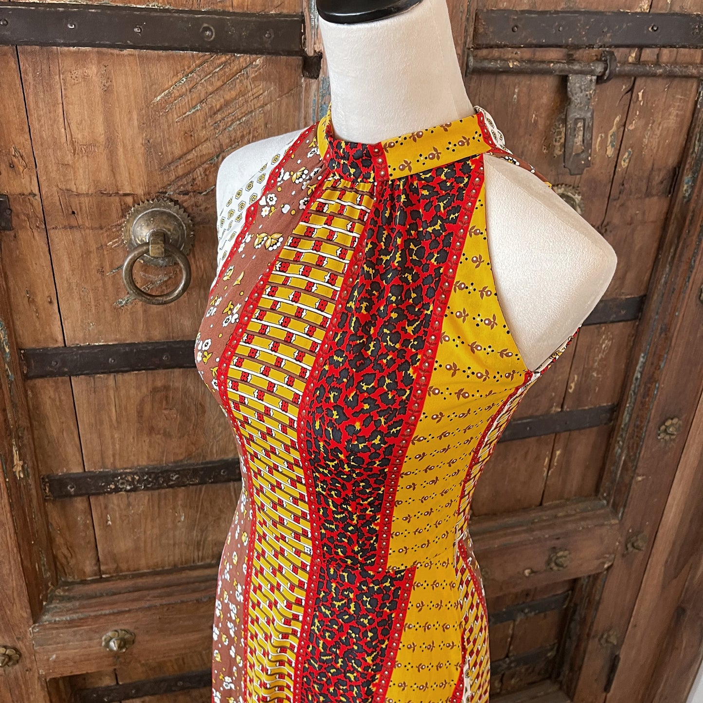 1970s Vintage Handmade Print Boho Dress