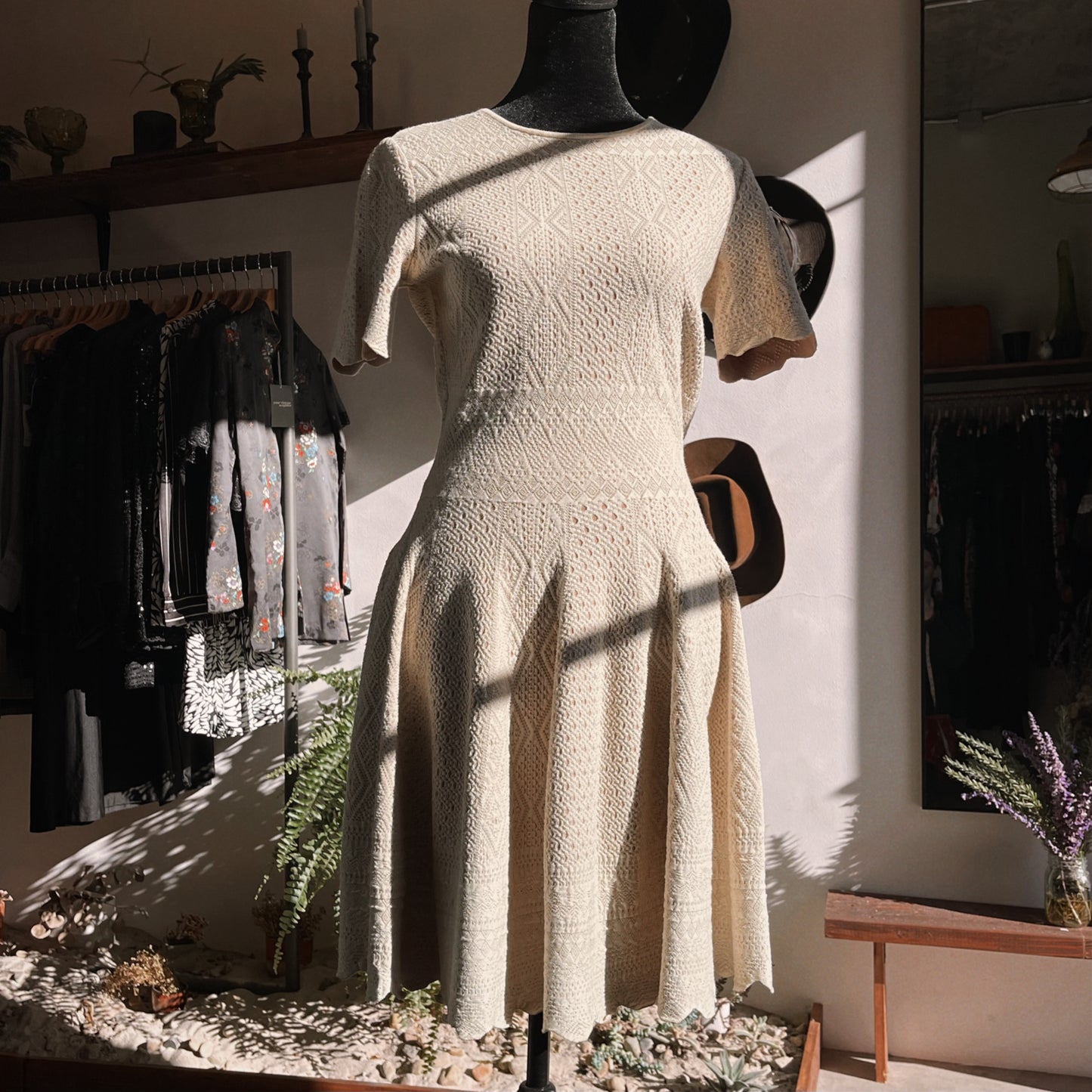 Y2K Alexander McQueen Scuba Knit Crochet Dress