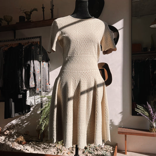 Y2K Alexander McQueen Scuba Knit Crochet Dress
