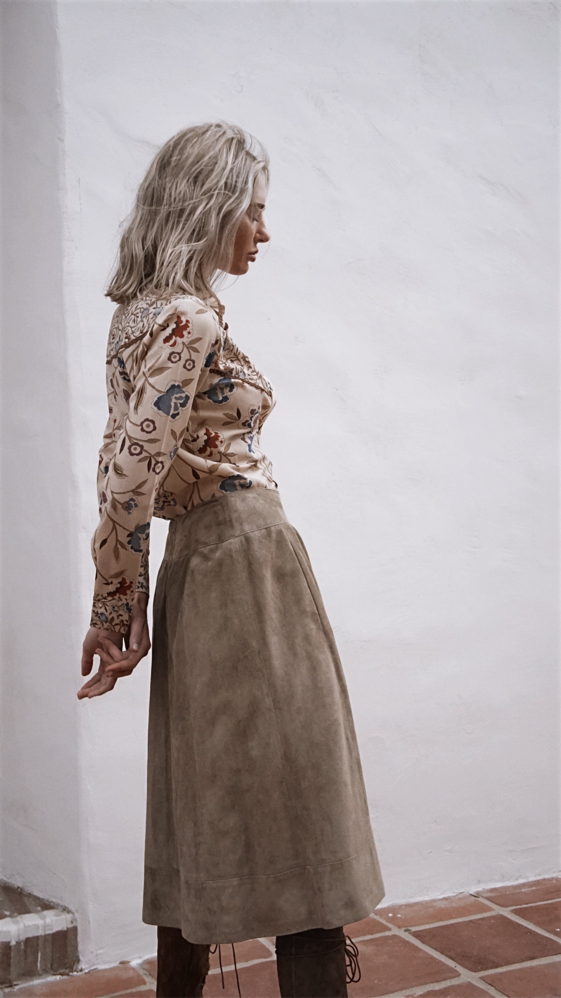 Vintage 90’s Chanel Bergdorf Goodman Suede Skirt - SHOP EZRA