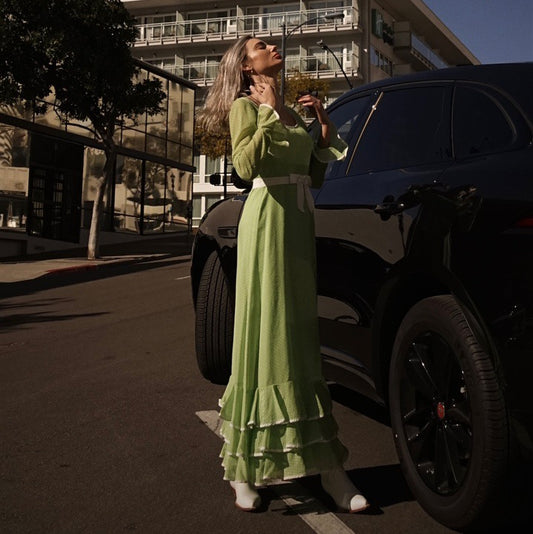 Vintage Prairie Dress by Miss Eliette of California Polkadot - SHOP EZRA