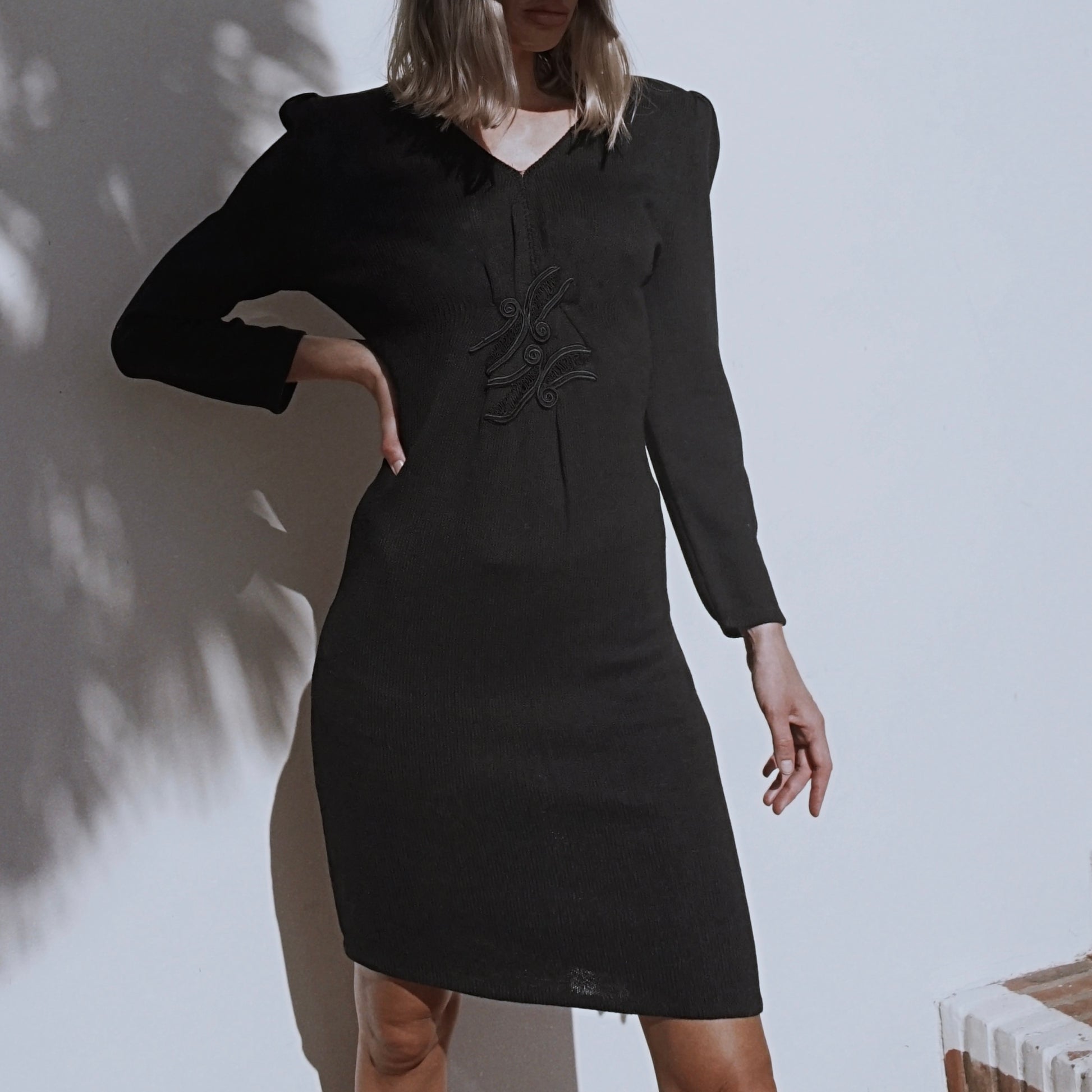Vintage St. John Knit Black Dress from the 70s Vintage St. John Knit Black Dress from the 70s