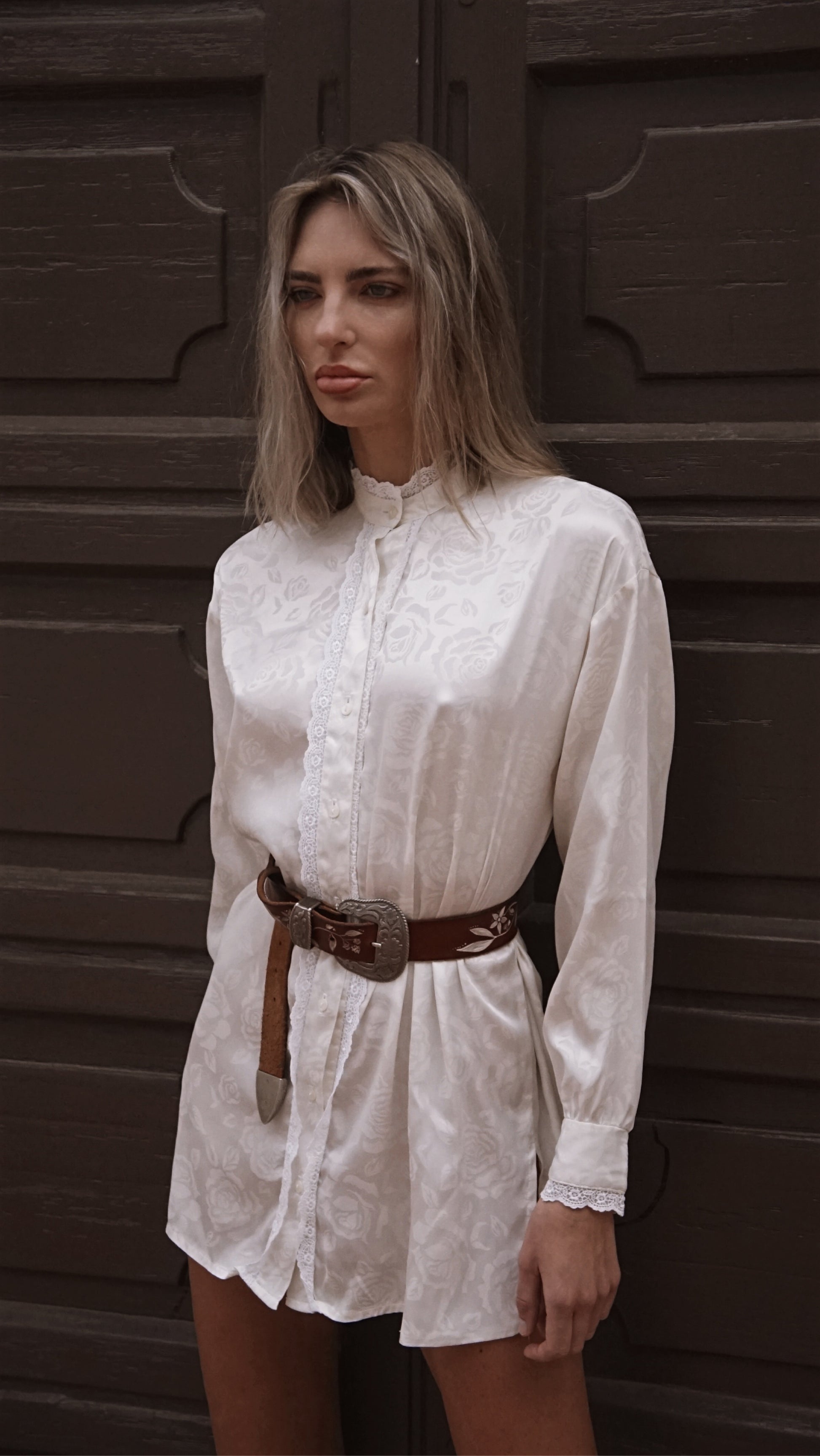 Wrap Dress Cristen Shirt Dress Vintage 80's Christian Dior Mini Dress In Ivory Wrap Dress Cristen Shirt Dress Vintage 80's Christian Dior Mini Dress In Ivory