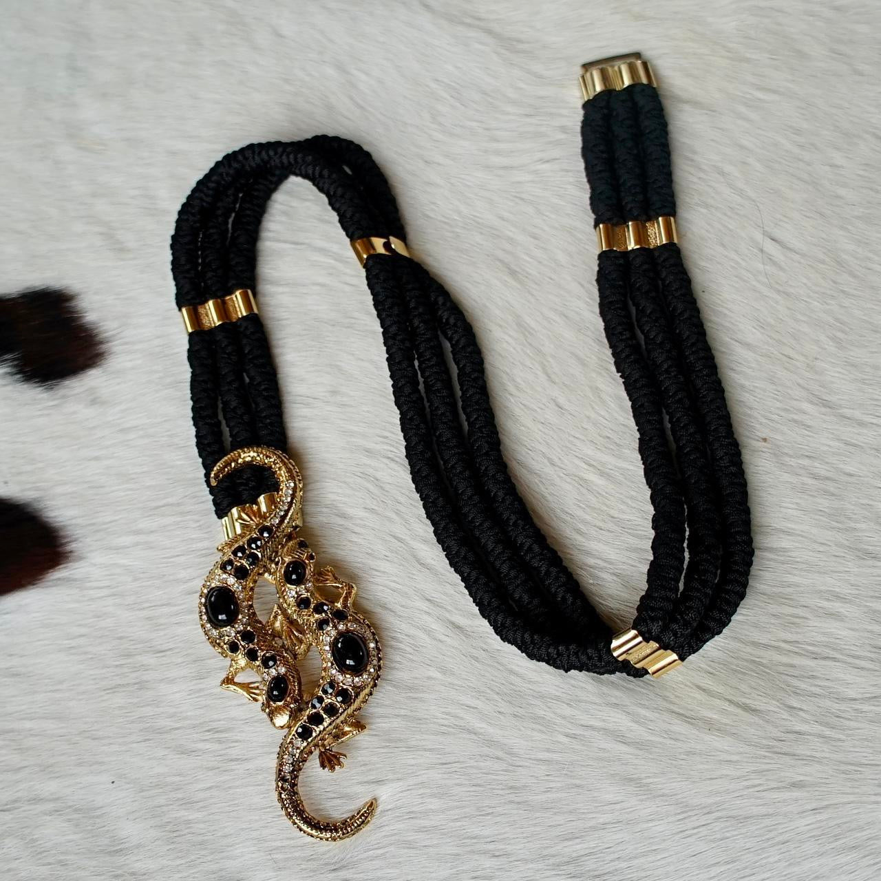 Vintage 80's Lizard Waist Belt - SHOP EZRA