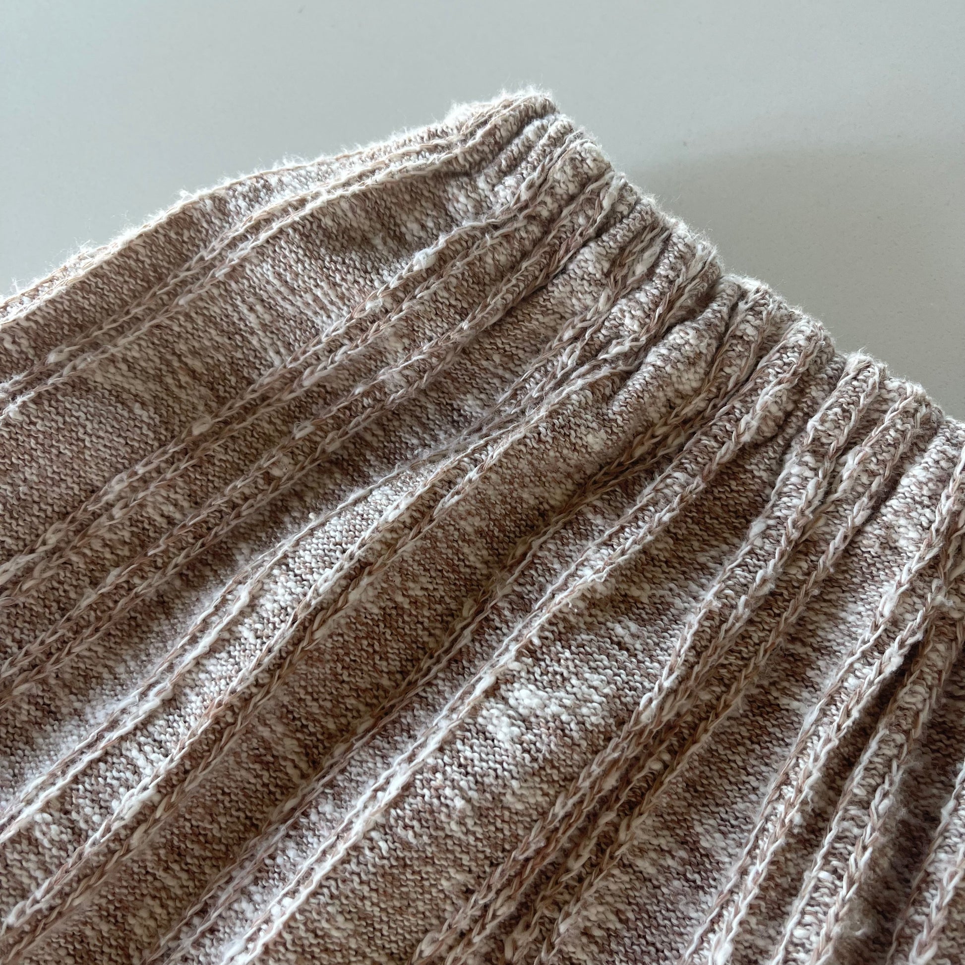 Vintage Knit Mini Skirt in Neutral Tan - SHOP EZRA