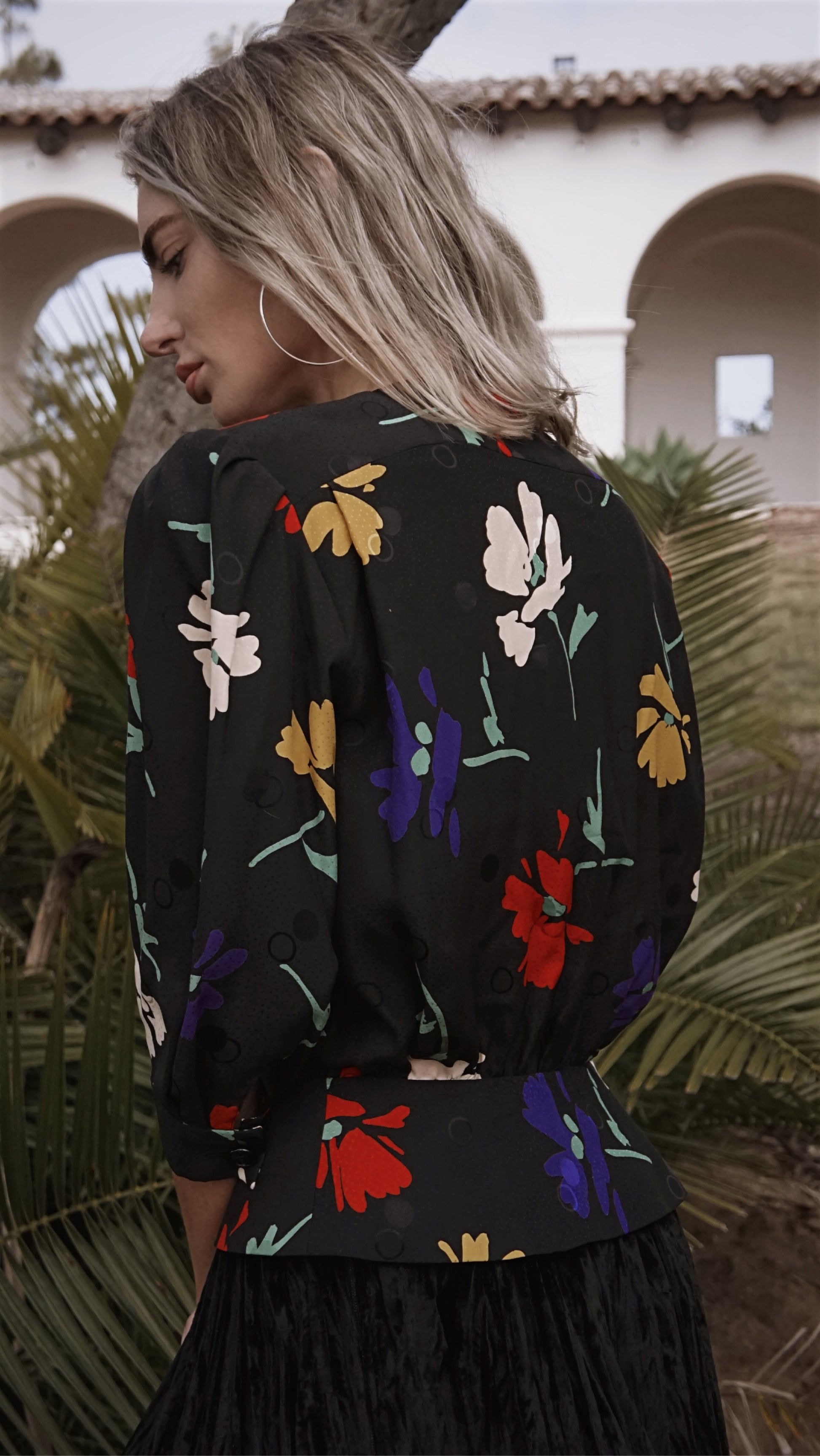 Vintage 80’s Celine Paris Blouse with Floral Print - SHOP EZRA