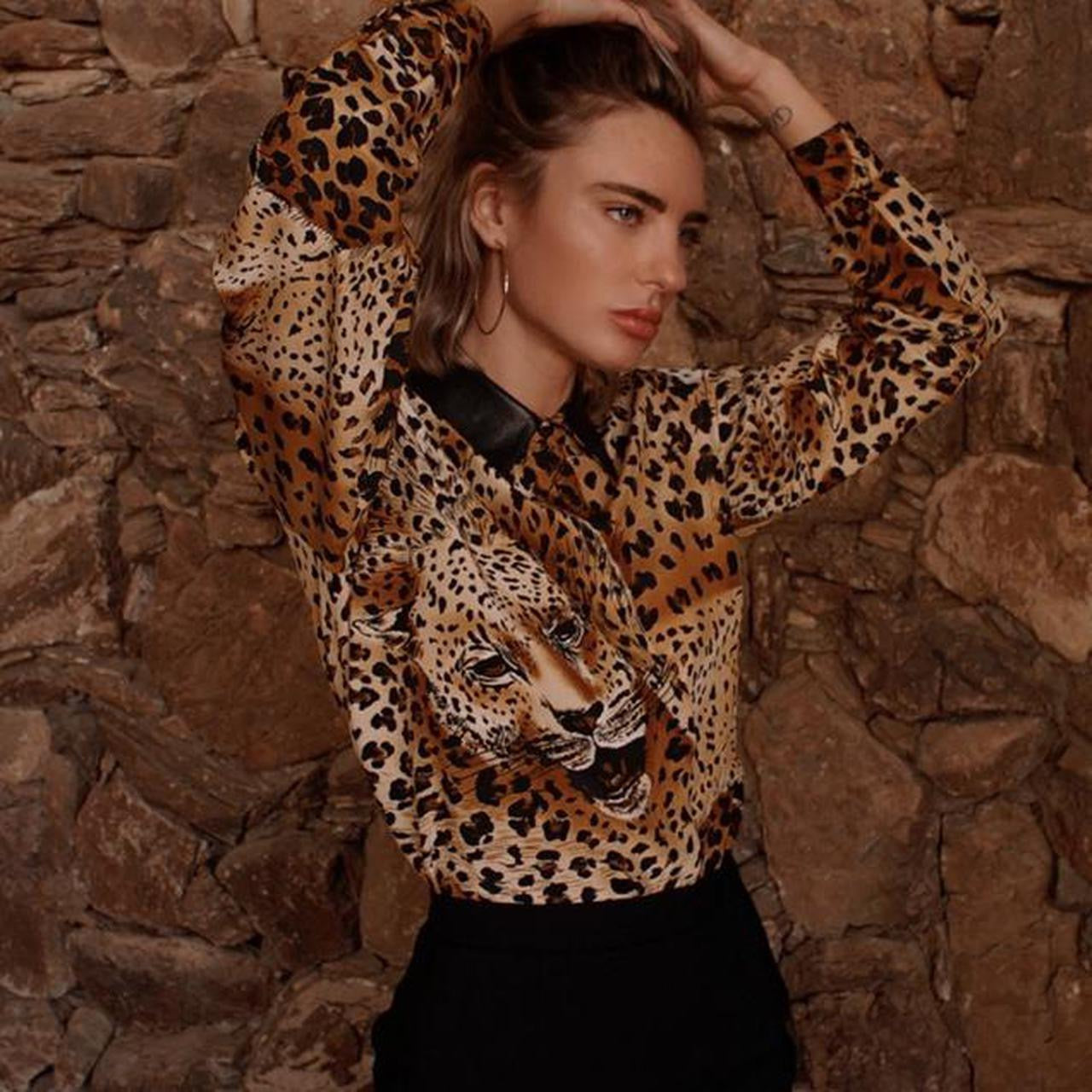 Vintage Silk Animal Print Blouse - SHOP EZRA