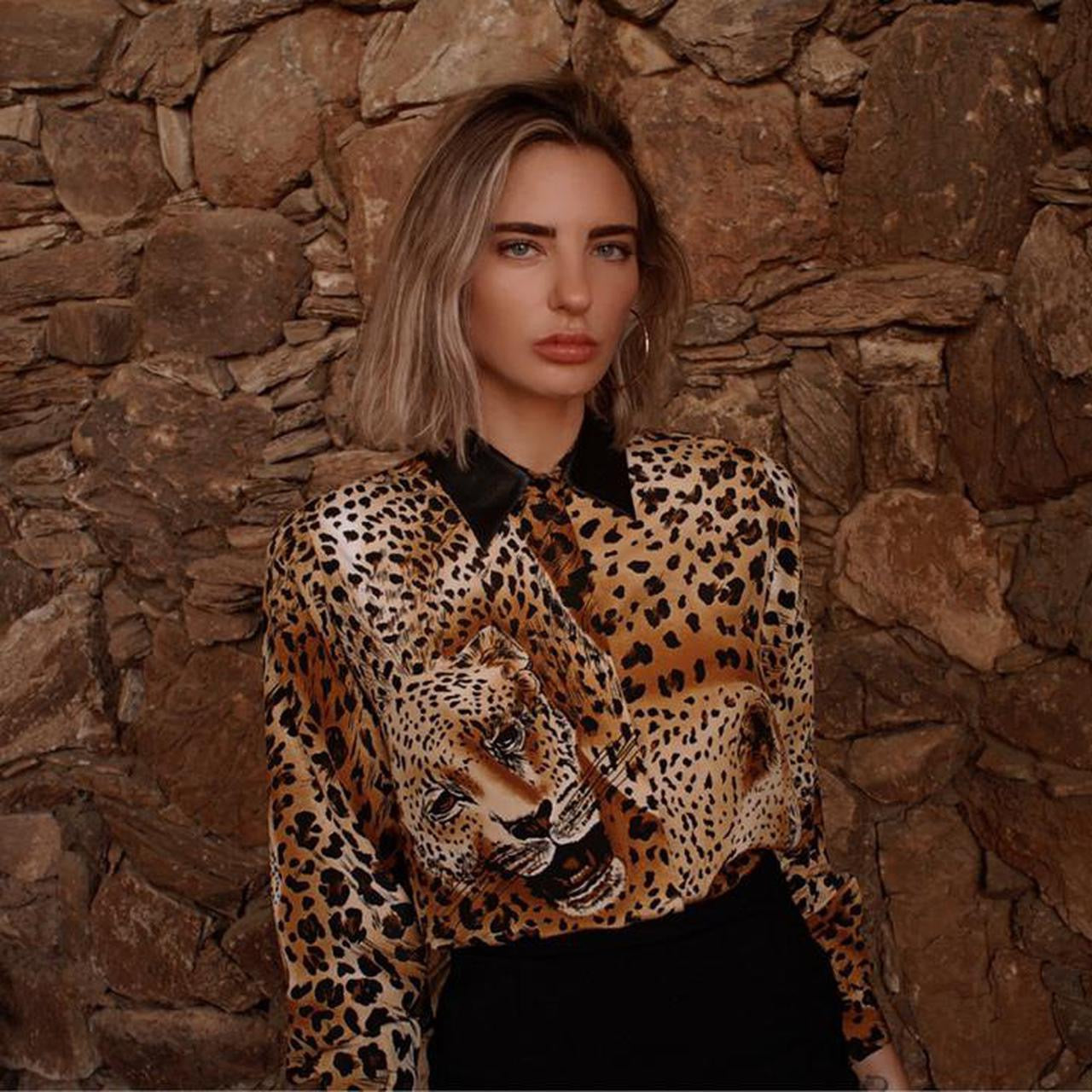 Vintage Silk Animal Print Blouse - SHOP EZRA