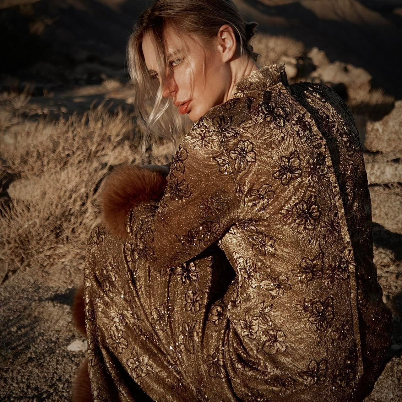 Vintage Victor Costa Dress with Fox Fur - SHOP EZRA