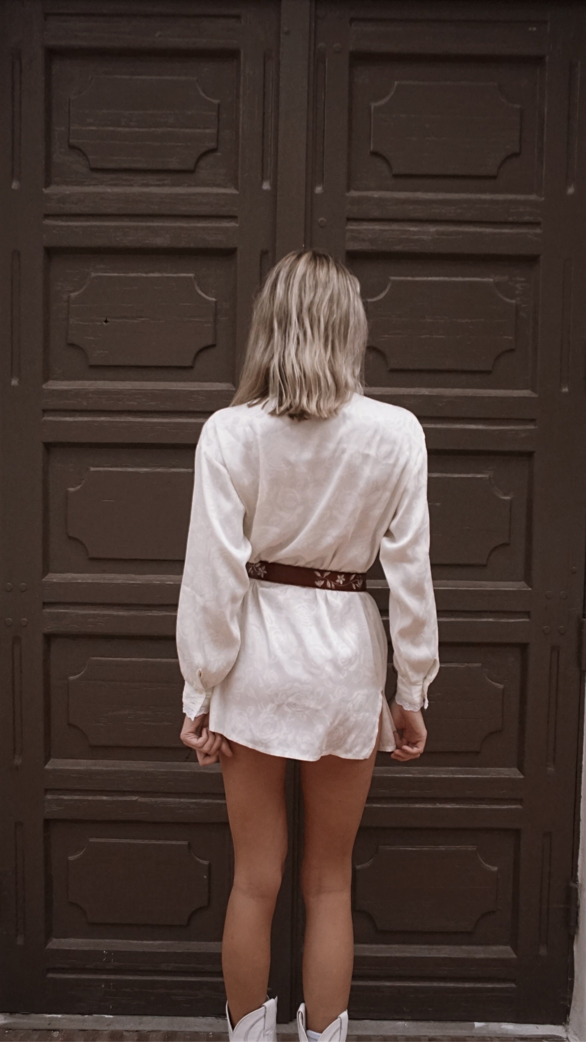 Vintage 80’s Christian Dior Mini Dress in Ivory - SHOP EZRA