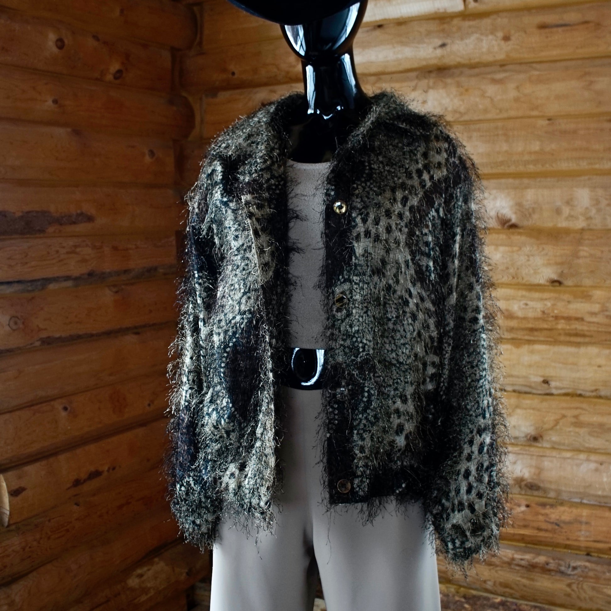 Vintage Dijon Collections Textured Leopard Cardigan 80's - SHOP EZRA