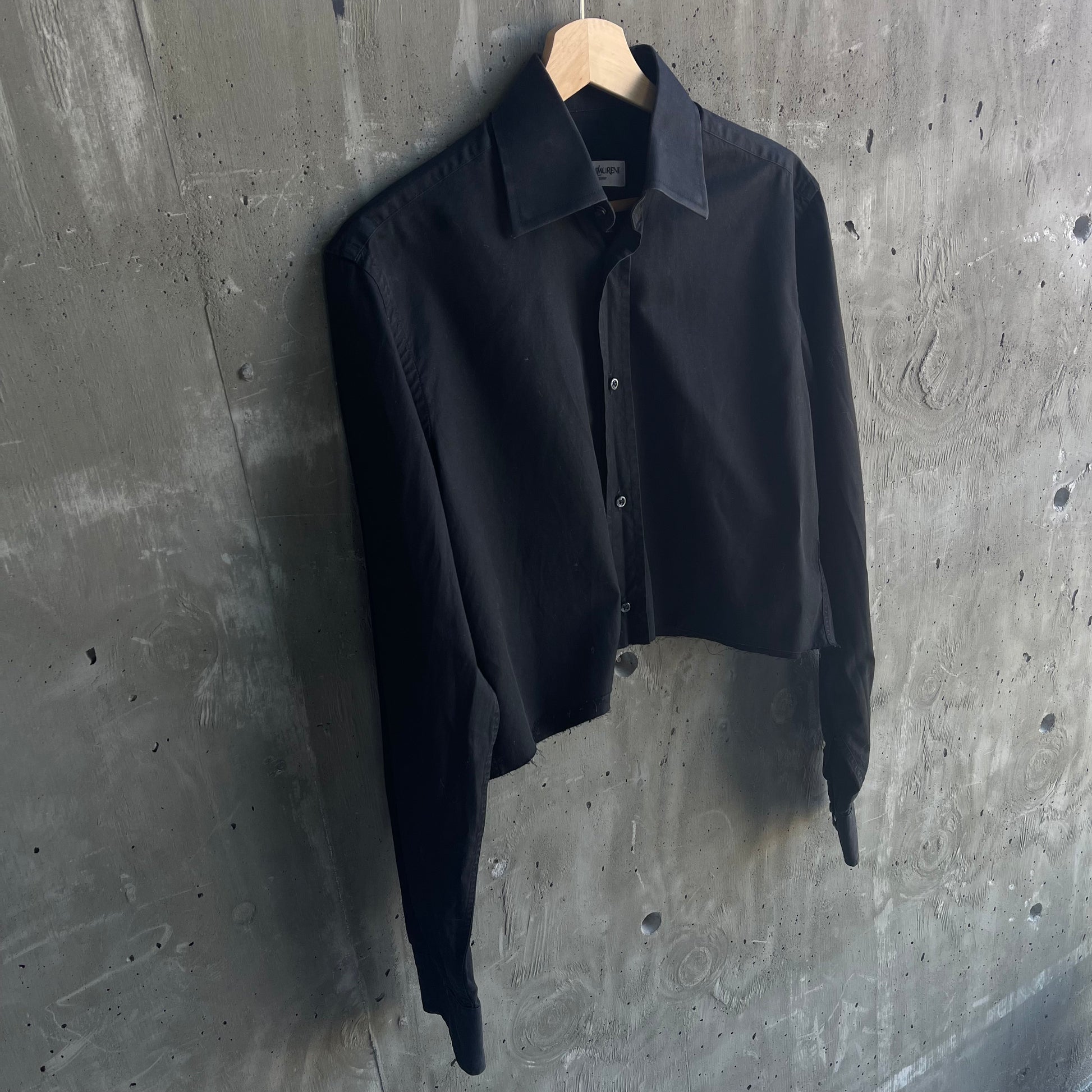 Vintage Yves Saint Laurent Cropped Button-Up Black - SHOP EZRA