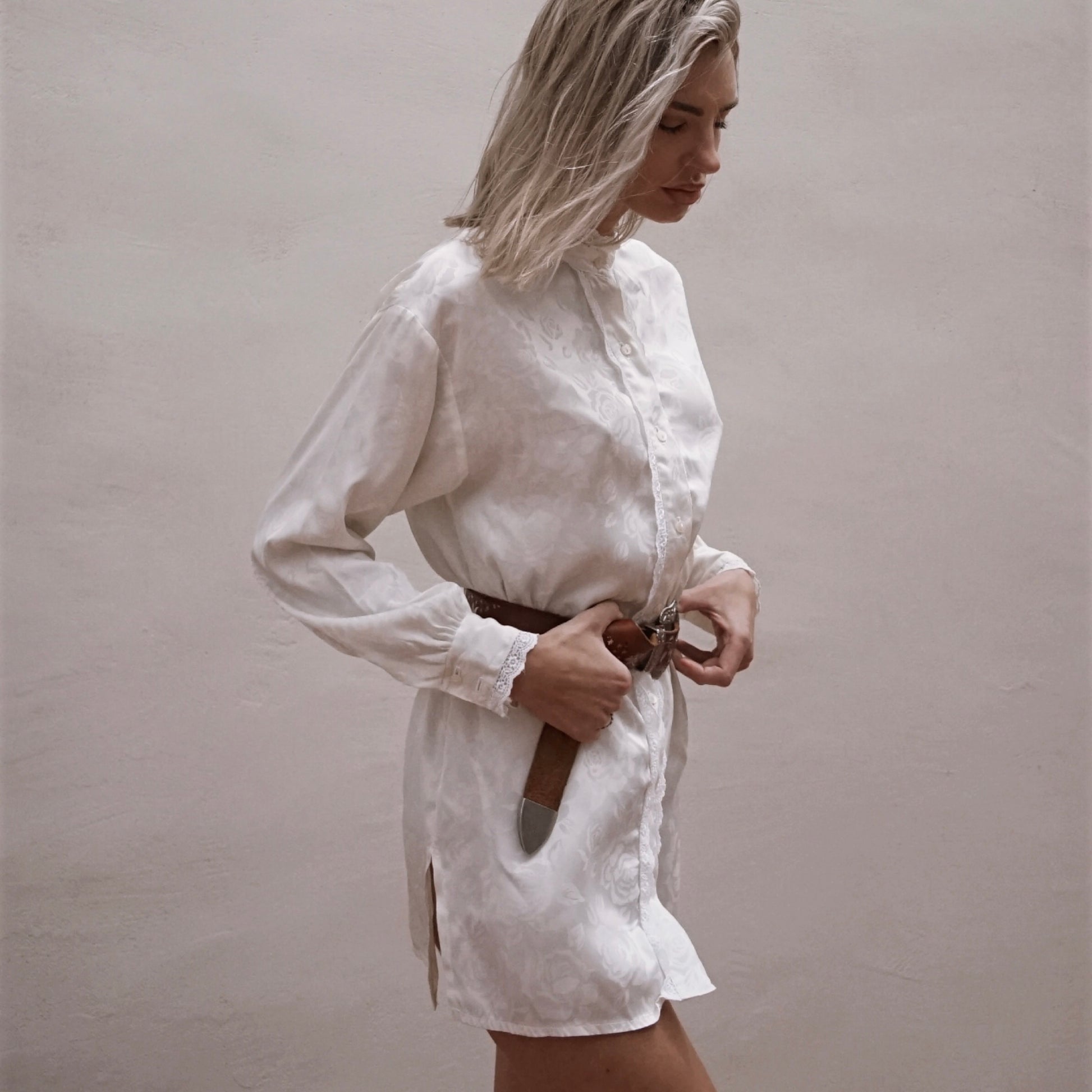 Vintage 80's Christian Dior Mini Dress in Ivory Vintage 80's Christian Dior Mini Dress in Ivory